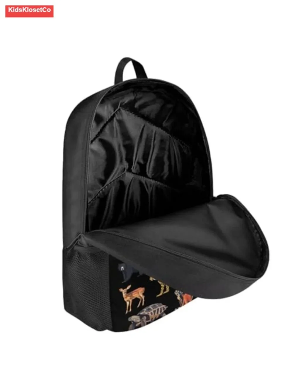 Kids Zoo Animal Print Polyester Backpack 17 inch Large Capacity for School